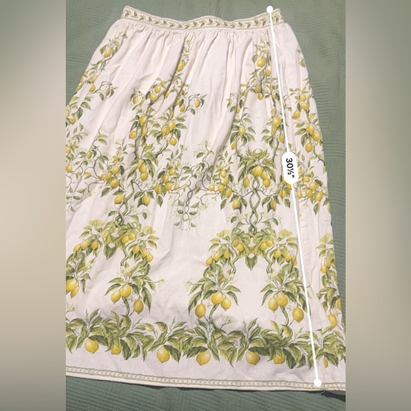 Max Studio London Linen Blend  Floral Lemon  Print Tree Skirt Size M - Picture 11 of 11